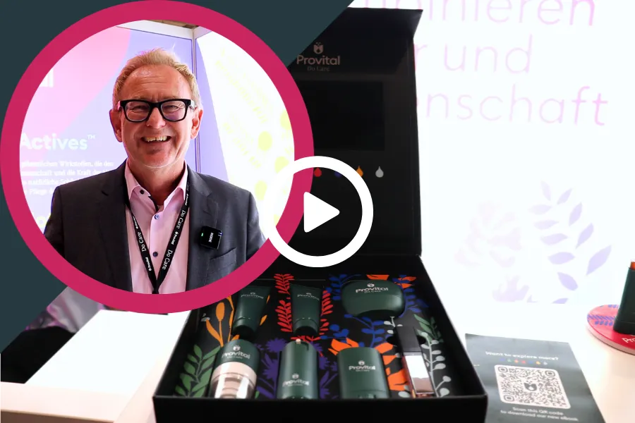 Hagen Döring headshot next to a picture of a box with beauty products inside. 